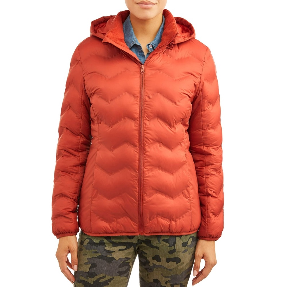 Time and Tru Puffer Quilted Coat Spiced Cider Size XS